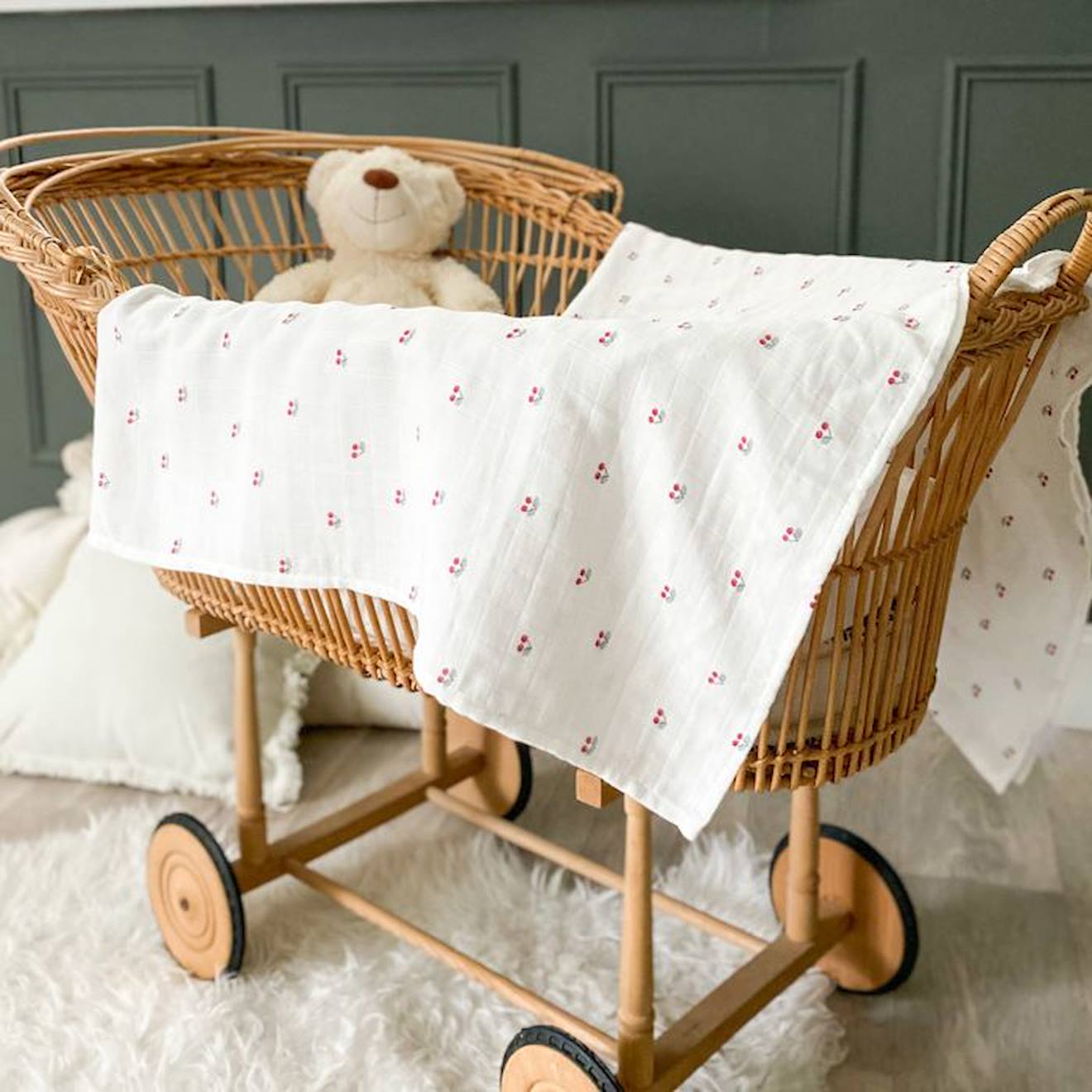 Maxi-lange en coton bio* Cerise beige