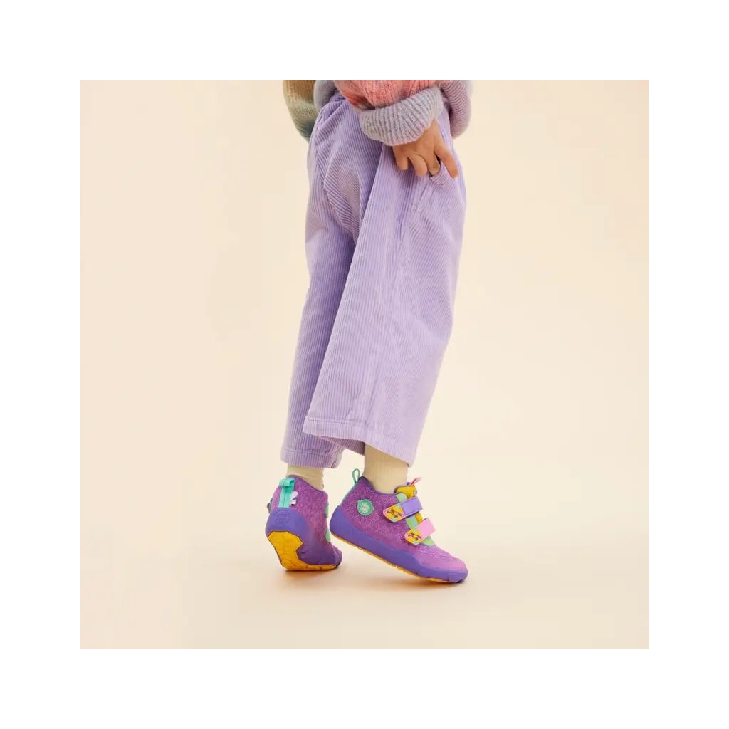 Affenzahn Lowboot Knit Happy Creative Tucan lila Barfußschuhe