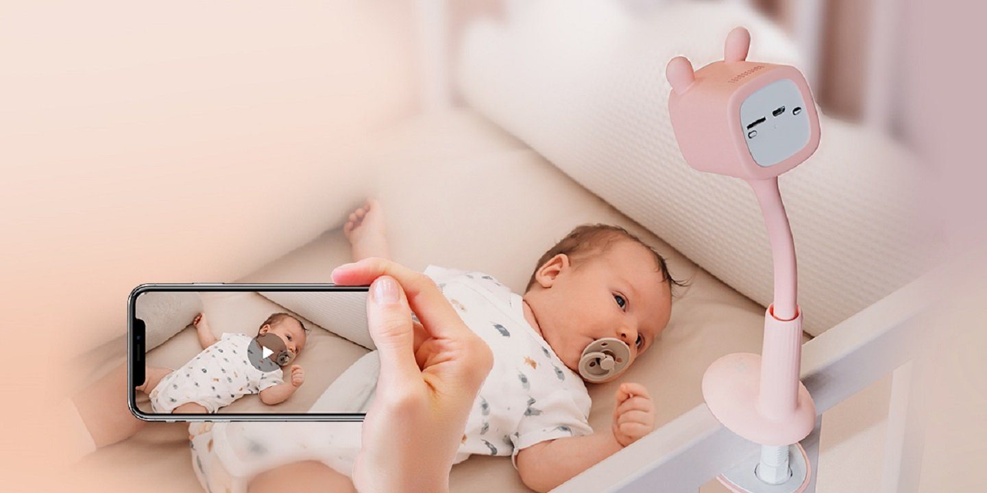EZVIZ Video-Babyphone BM1 Babyphone Blue Smart Babymonitor, Akkubetrieben, Musikwiedergabe uvm.