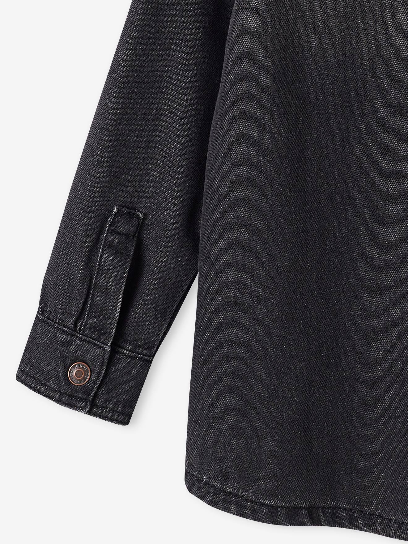 Vertbaudet Jungen Jeanshemd, personalisierbar - schwarz denim
