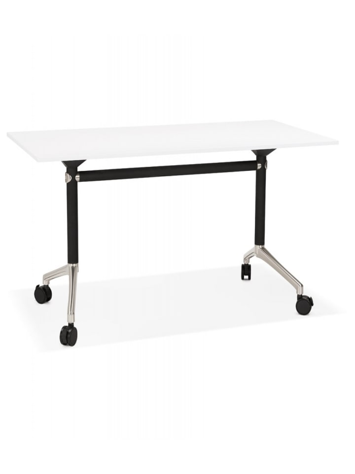 KADIMA DESIGN Klappschreibtisch FLEXO Weiß Holz Metall | 140x70x73 cm in Weiß günstig kaufen