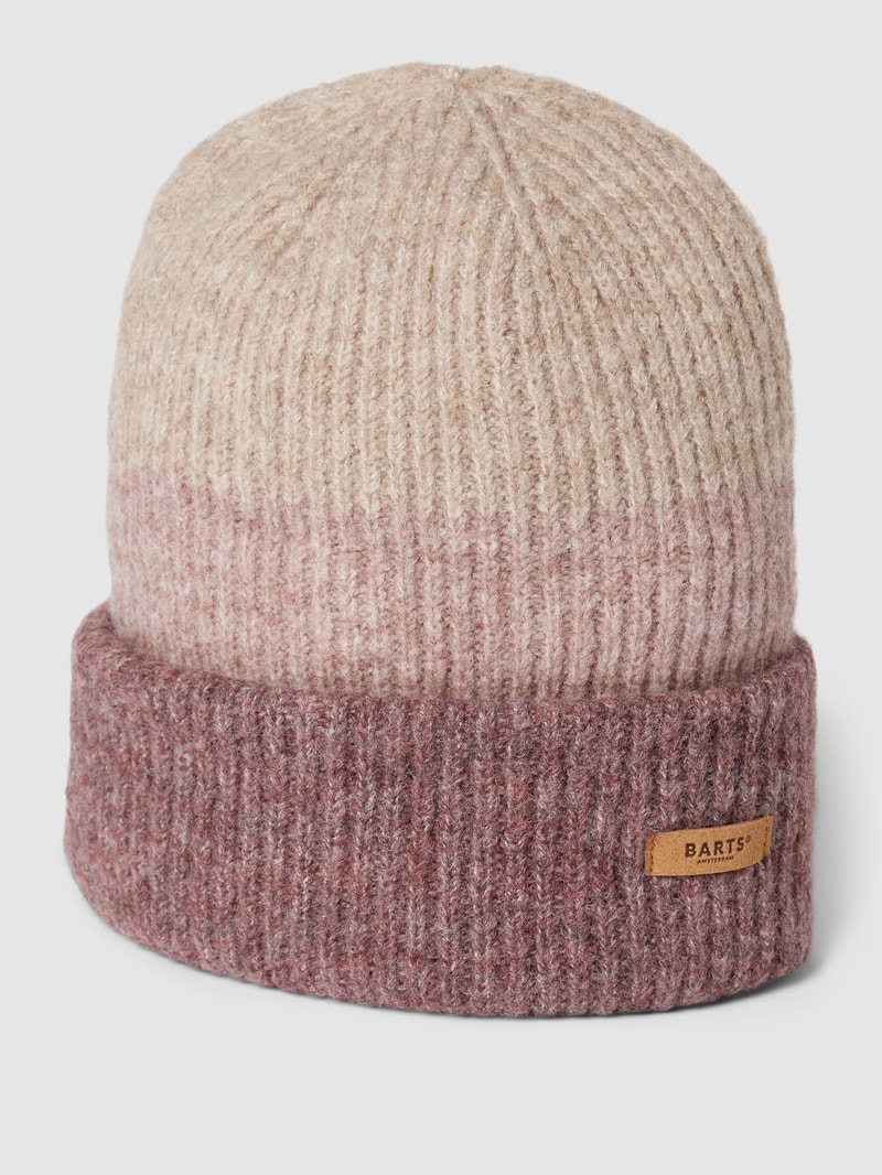 Beanie mit Blockstreifen Modell 'Suzam' in mauve