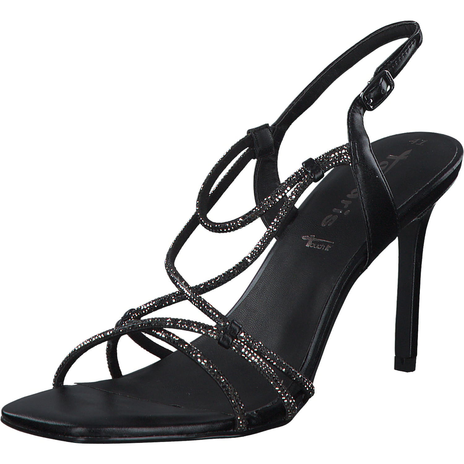 Tamaris 28332, Plateau-Sandaletten, Damen, BLACK METALLIC