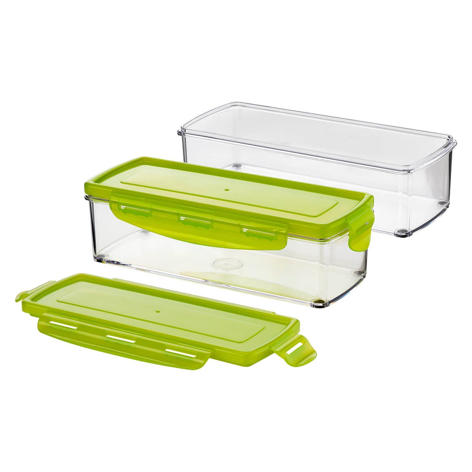 Genius Gemüseschneider Nicer Dicer smart Auffangbehälter, Set 4-tlg., kiwigrün, Geeignet für direktes Hineinschneiden