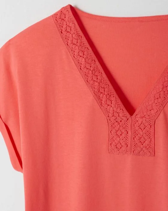 Pyjama dentelle pur coton peigné