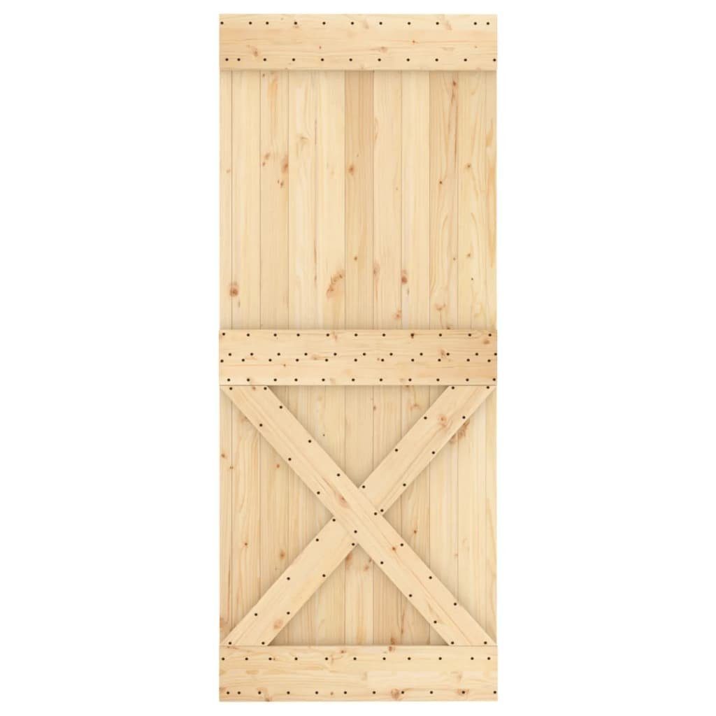 vidaXL Zimmertür Schiebetür mit Beschlag 85x210 cm Massivholz Kiefer Zimmertür Innentür