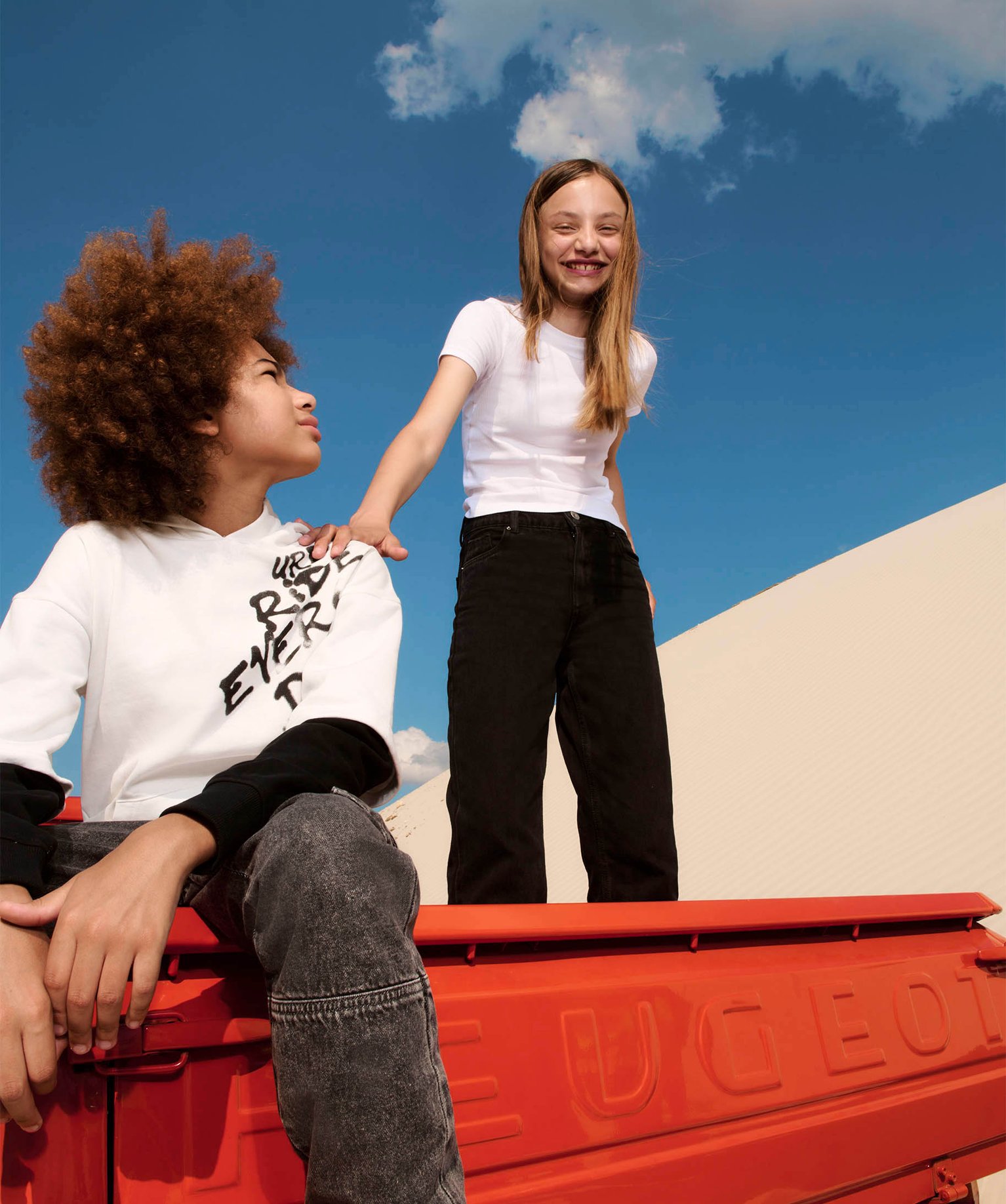 Sweat à capuche effet 2 en 1 Garçon blanc | GEMO