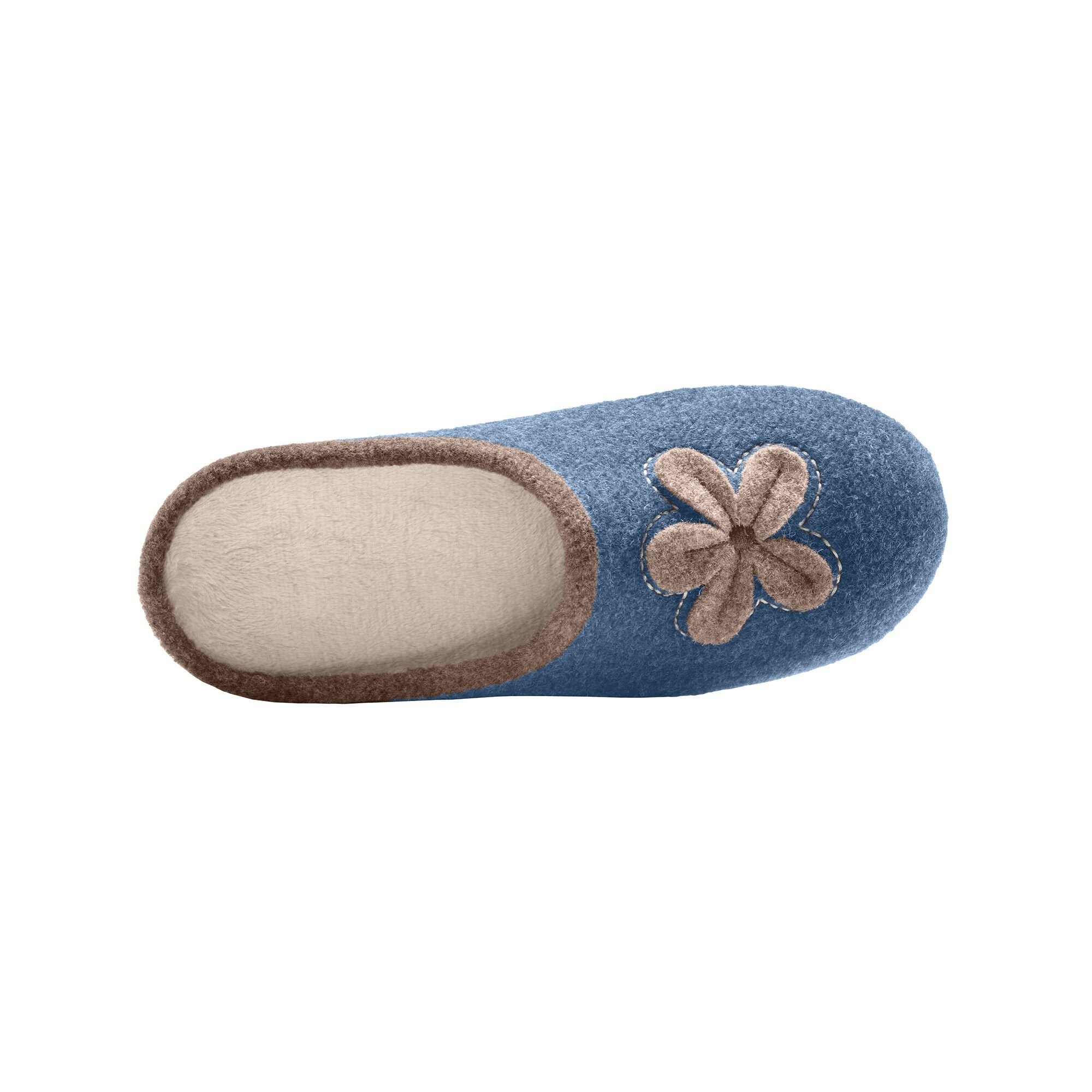 Chaussons mules fleur appliquée