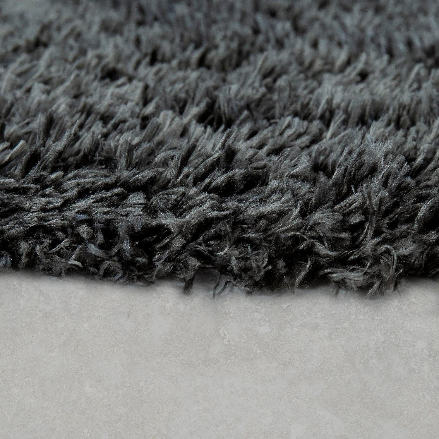 Badematte Kanda 360 Paco Home, Höhe 44 mm, rutschhemmend beschichtet, fußbodenheizungsgeeignet, Polyester, rechteckig, Badteppich, Uni Farben, weicher Hochflor, rechteckig & rund erhältlich