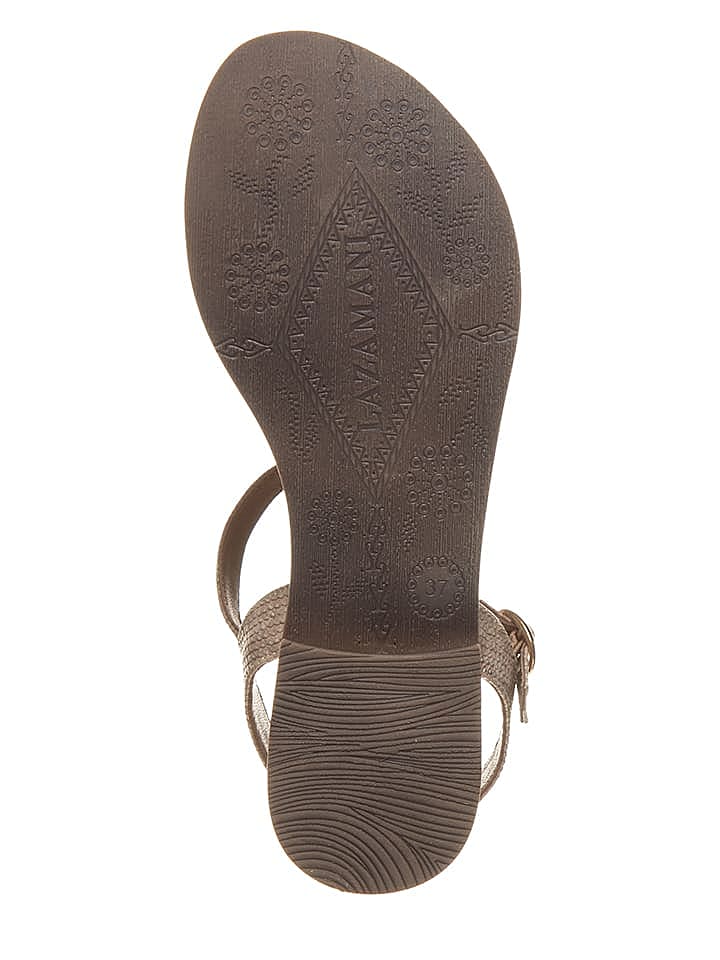 Lazamani Leder-Zehentrenner in Beige günstig kaufen 38