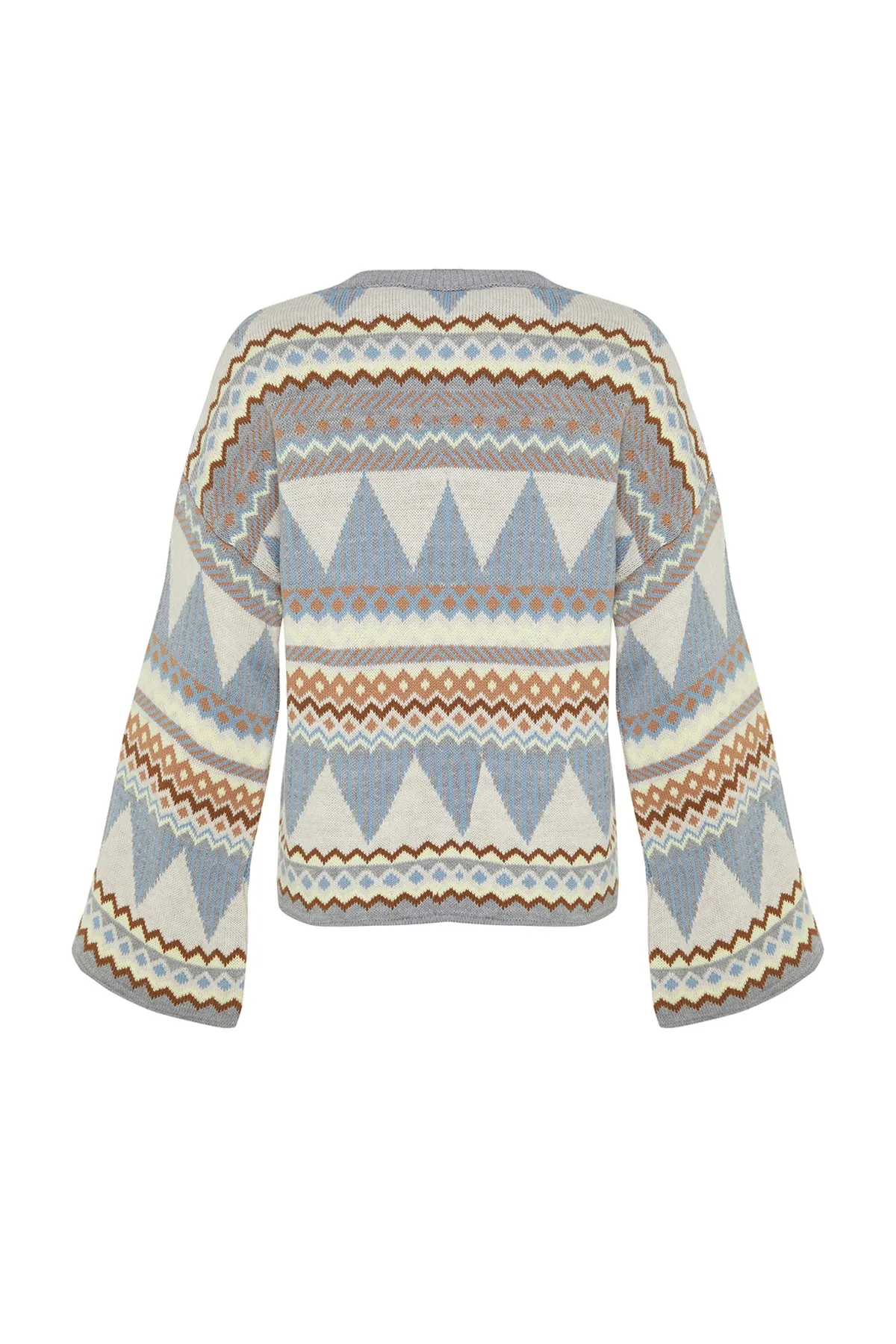 Trendyol Collection  Grauer Strickpullover mit Rundhalsausschnitt und weiter Passform TWOAW21KZ0941