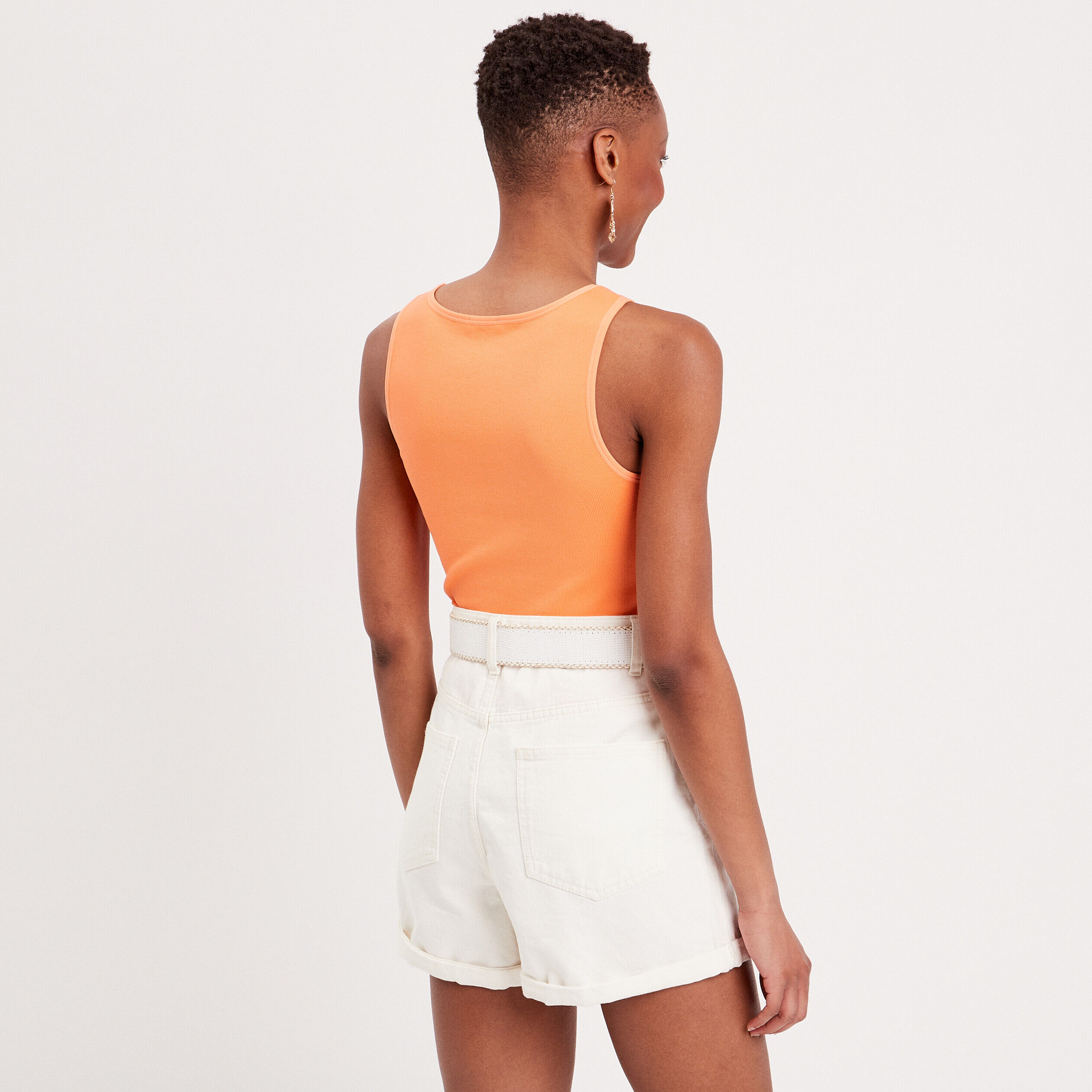 Débardeur avec ouverture orange femme | Cache Cache