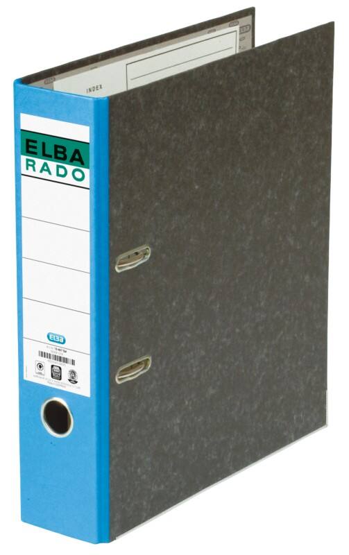 ELBA Rado Ordner DIN A4 80 mm Blau 2 Ringe Pappkarton Wolkenmarmor