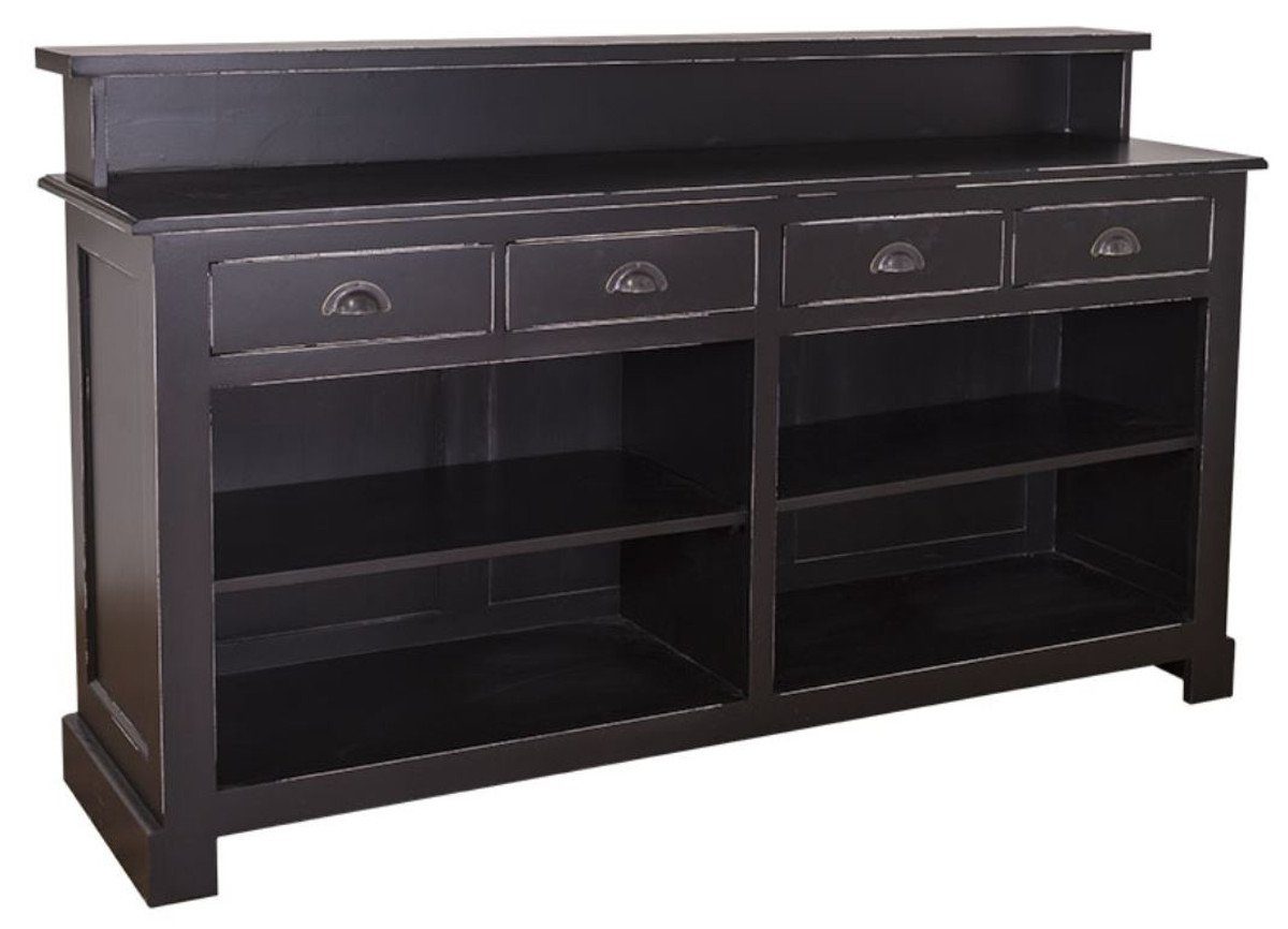Casa Padrino Barschrank Landhausstil Barschrank Antik Stil Schwarz 180 x 51 x H. 107 cm - Möbel im Landhausstil