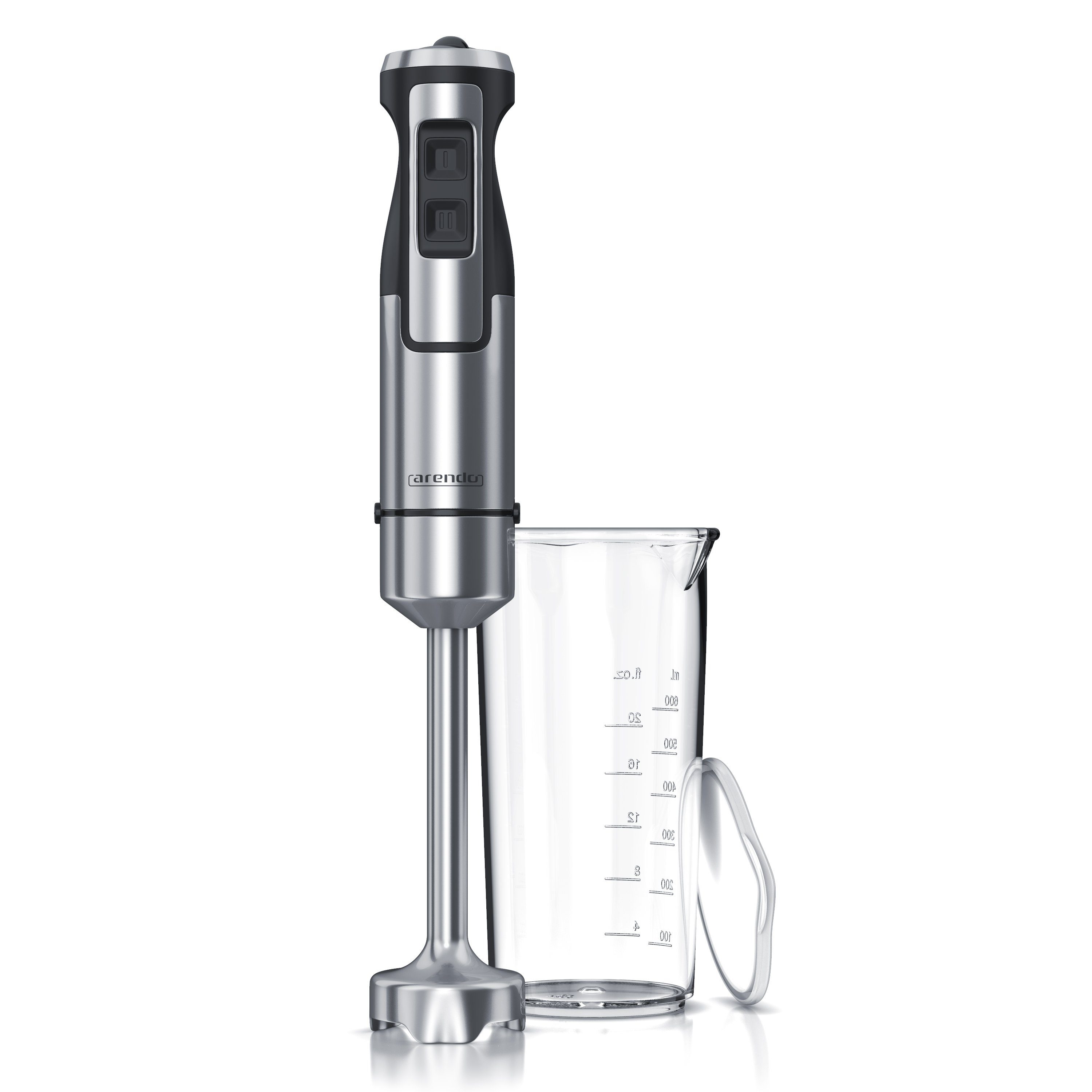 Arendo Stabmixer, 1000 W, Edelstahl Pürierstab mit Messbecher, Handmixer, stufenlose Regelung