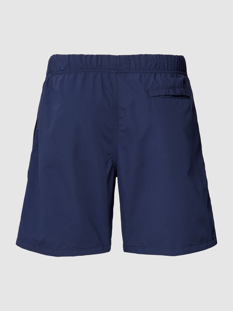Badehose mit Label-Patch in dunkelblau