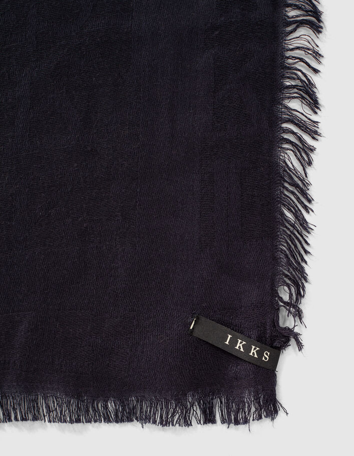 foulard jacquard monogramme IKKS bleu marine femme