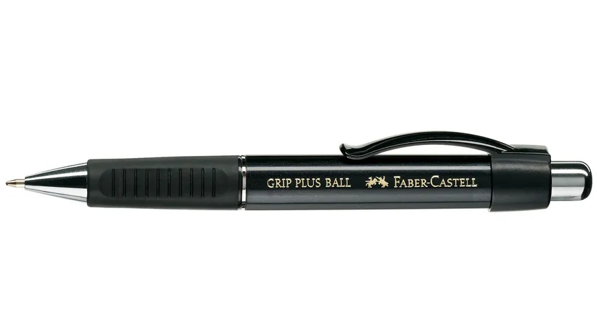 FABER-CASTELL Kugelschreiber Grip Ball metallic schwarz