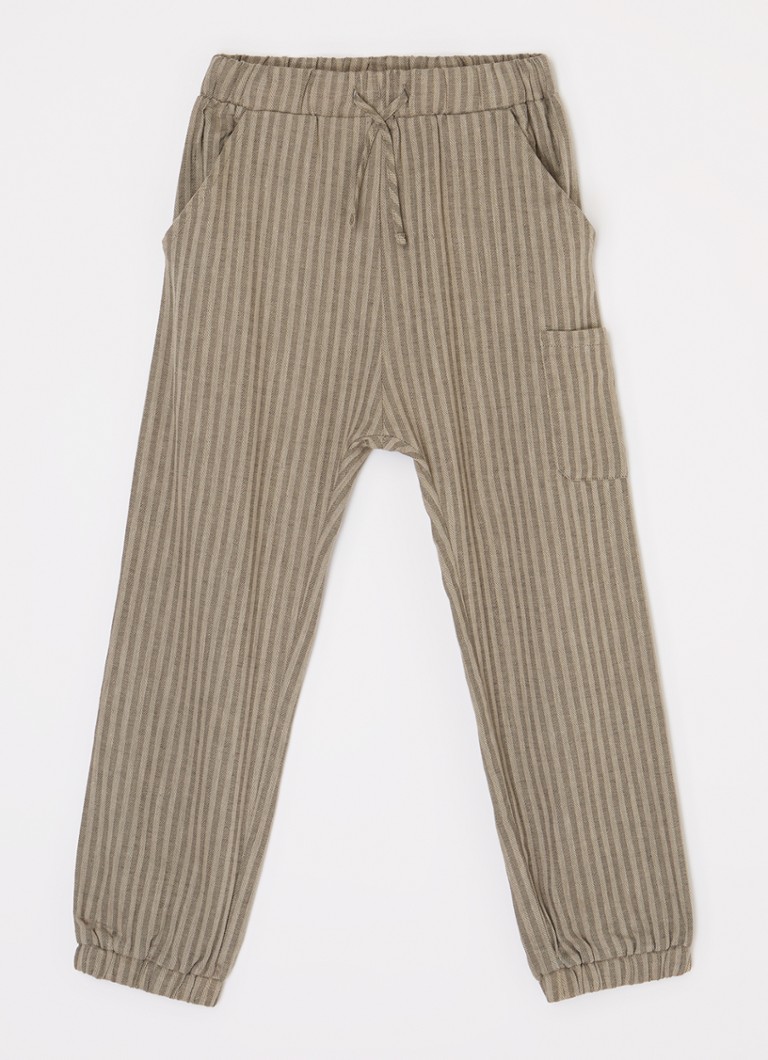 Calça Lil' Atelier NMMLanu de corte afunilado em mistura de linho