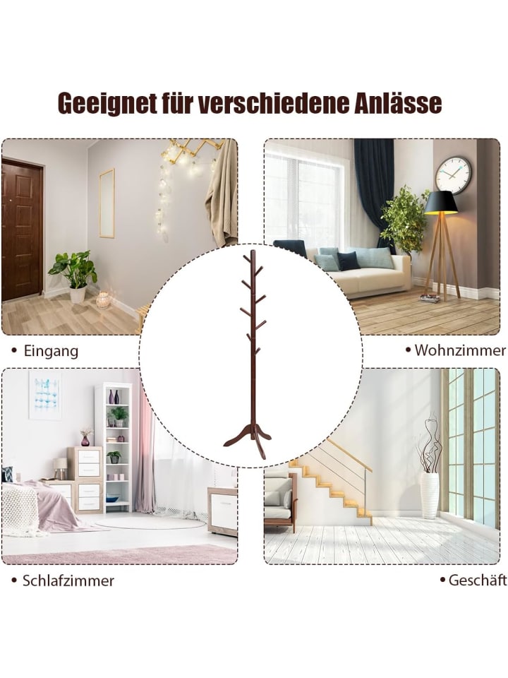 COSTWAY Garderobenständer 175cm in Braun günstig kaufen onesize