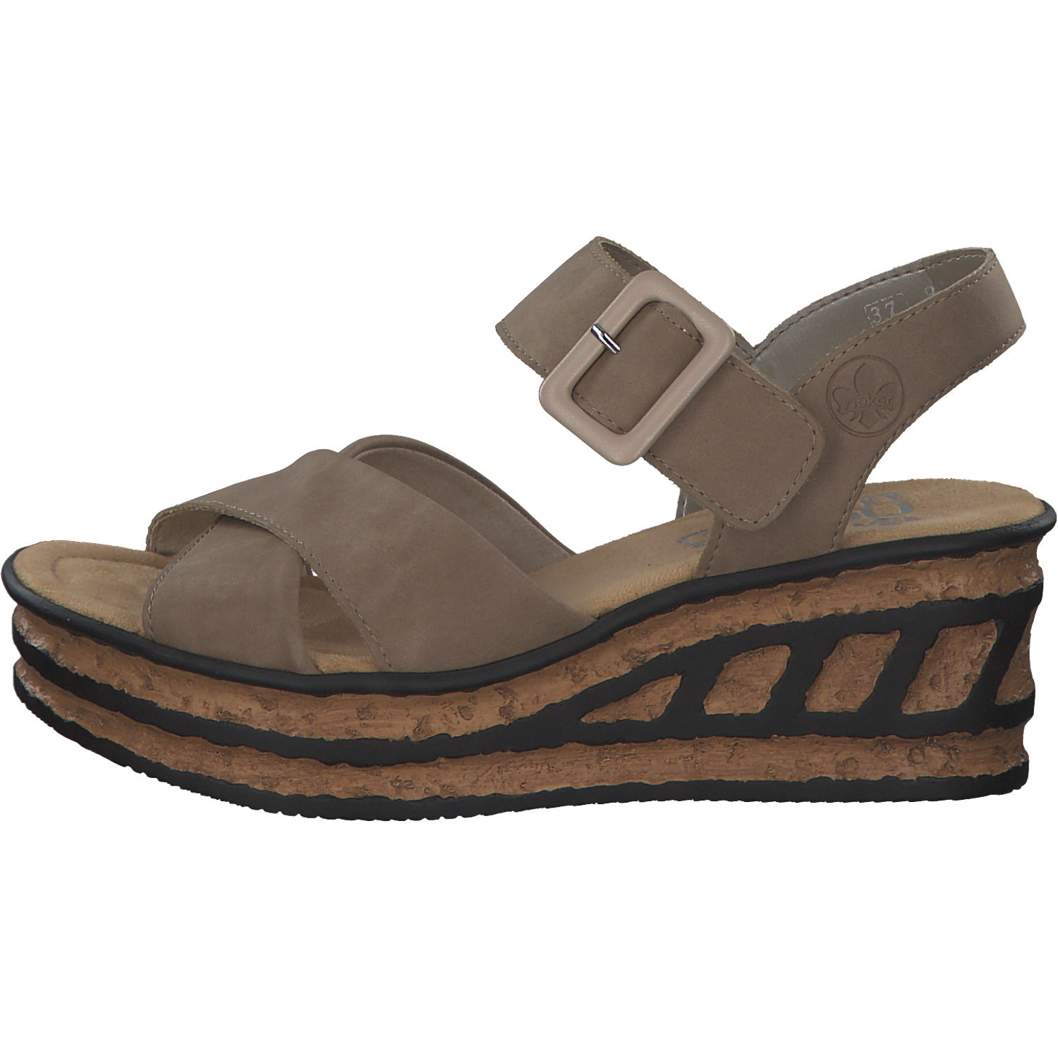 Rieker 68163, Plateau-Sandaletten, Damen, shell