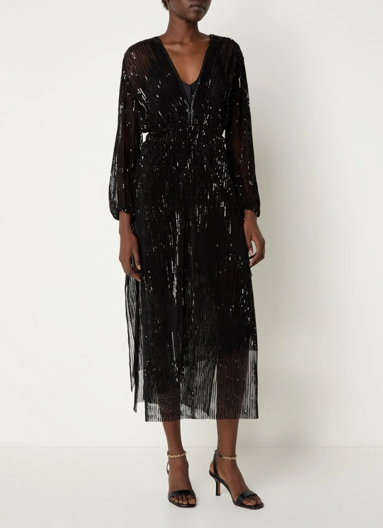Rochie midi Maje cu paiete semitransparente