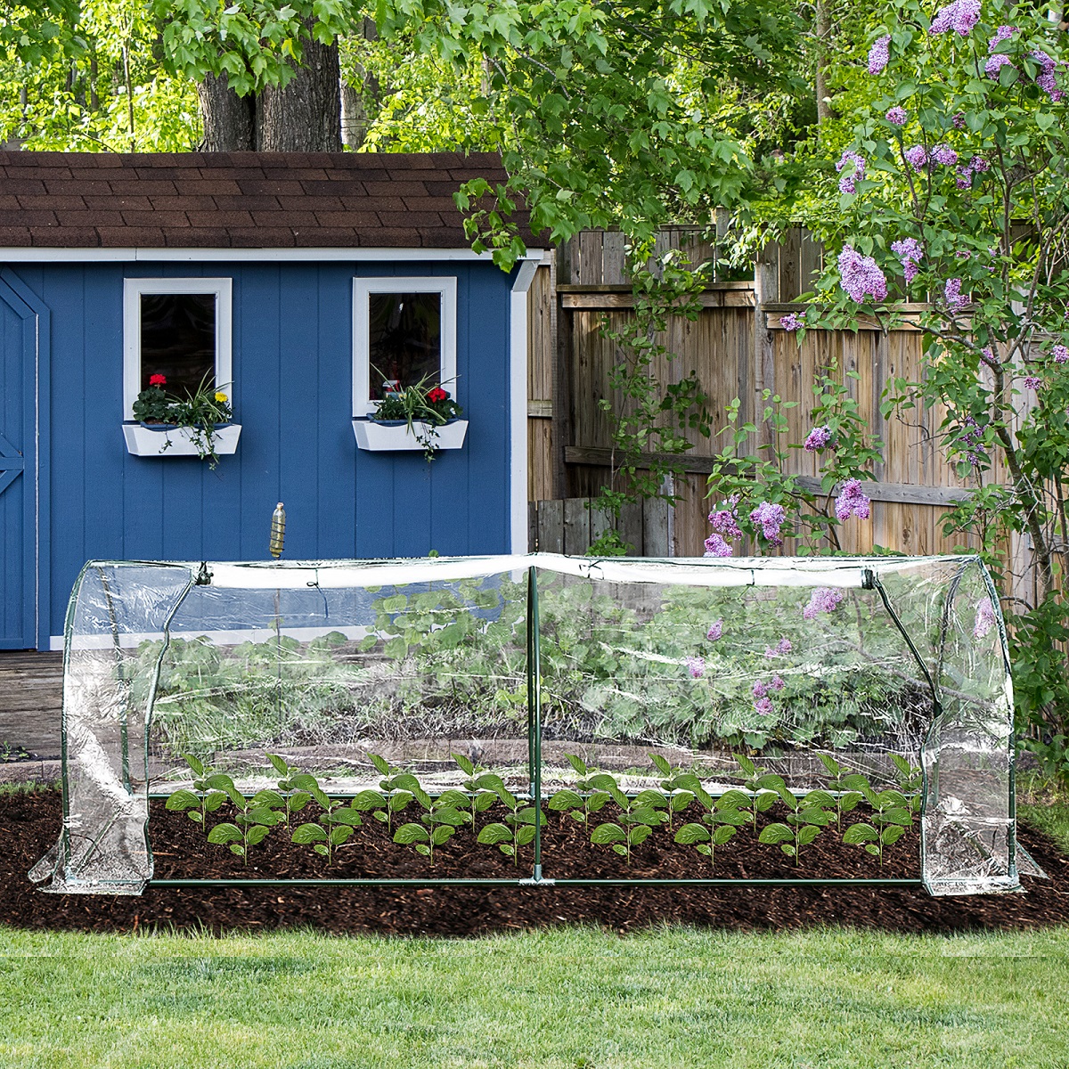 Outsunny Gewächshaus Treibhaus Frühbeet Tür Pflanzenhaus Pflanzenaufzucht PVC