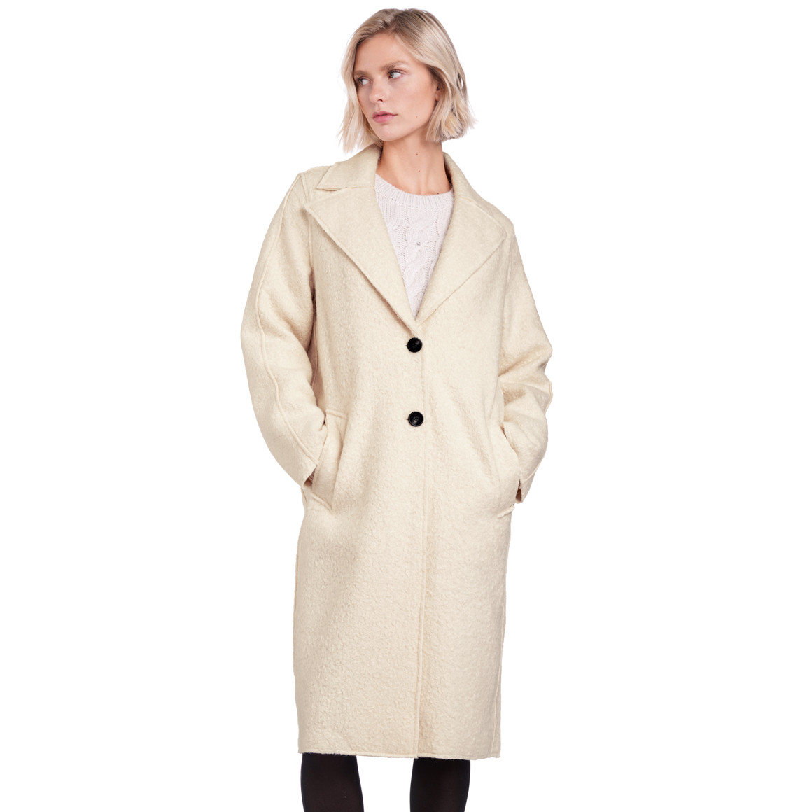 Damen Mantel in Bouclé-Optik