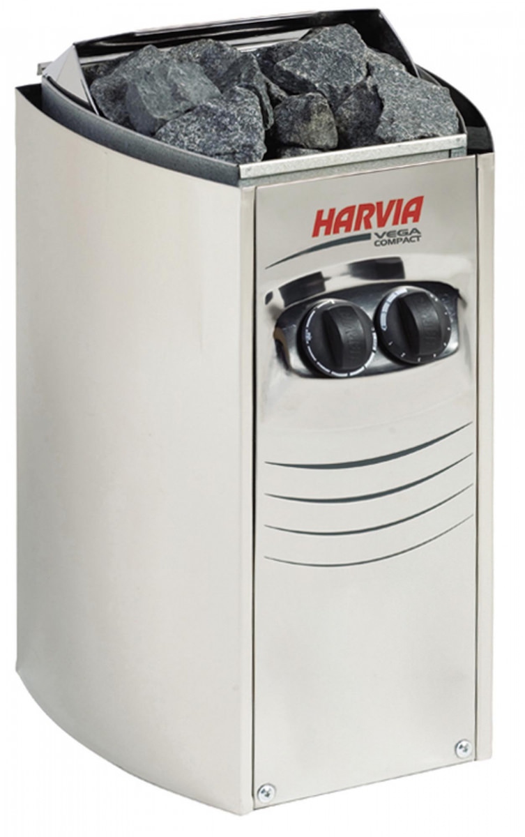 PureHaven Finnische Sauna 175x200x200 cm Harvia Saunaofen für 4 Personen Hemlockholz komplettes Zubehör Saunasteine Glastür Thermometer Beleuchtung