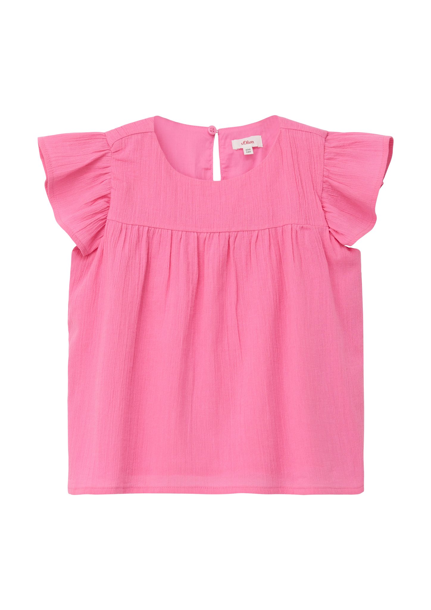 s.Oliver Kurzarmbluse Bluse mit Webmuster Raffung