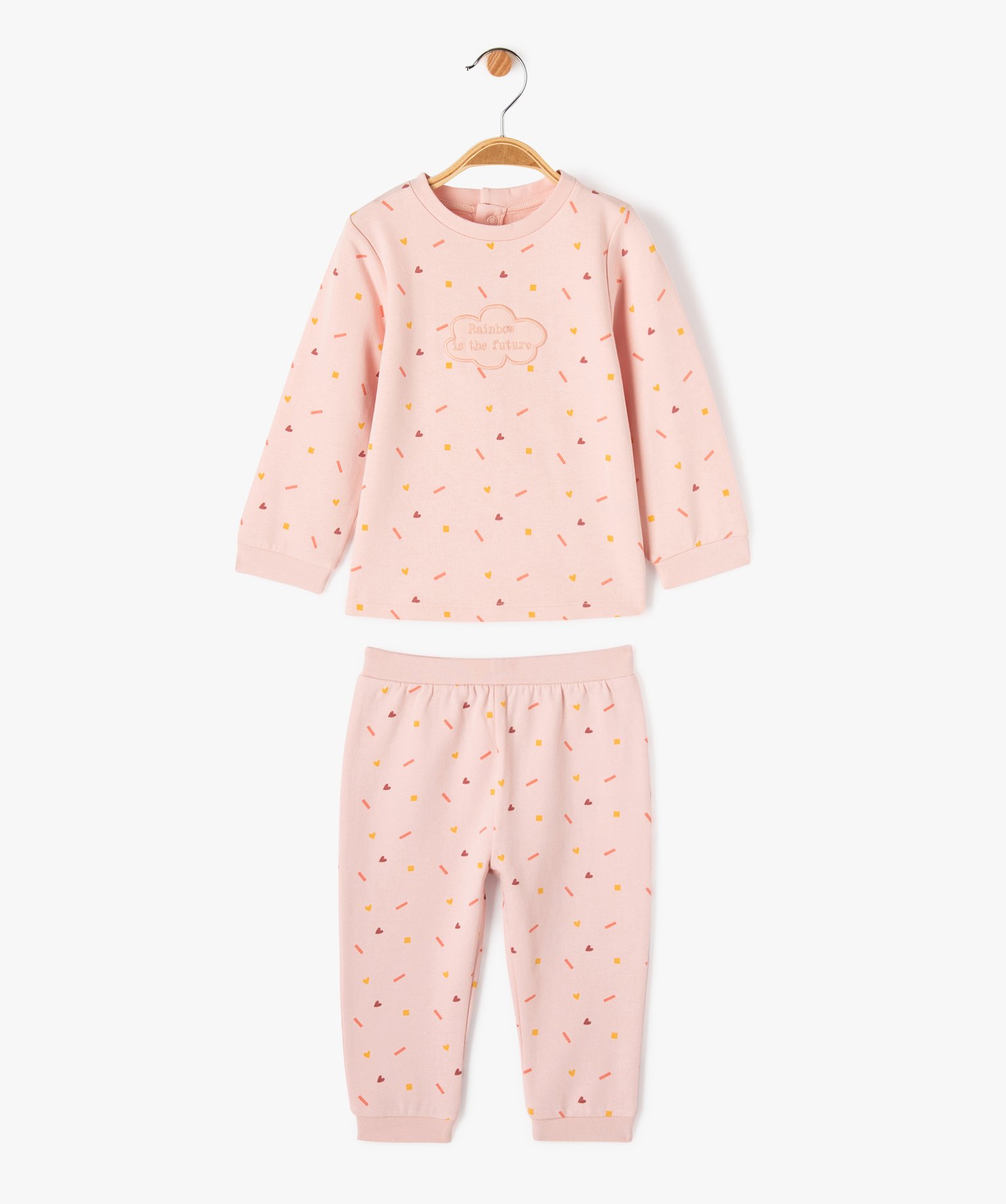 Pyjama 2 pièces en molleton doux et imprimé bébé fille multicolore | GEMO