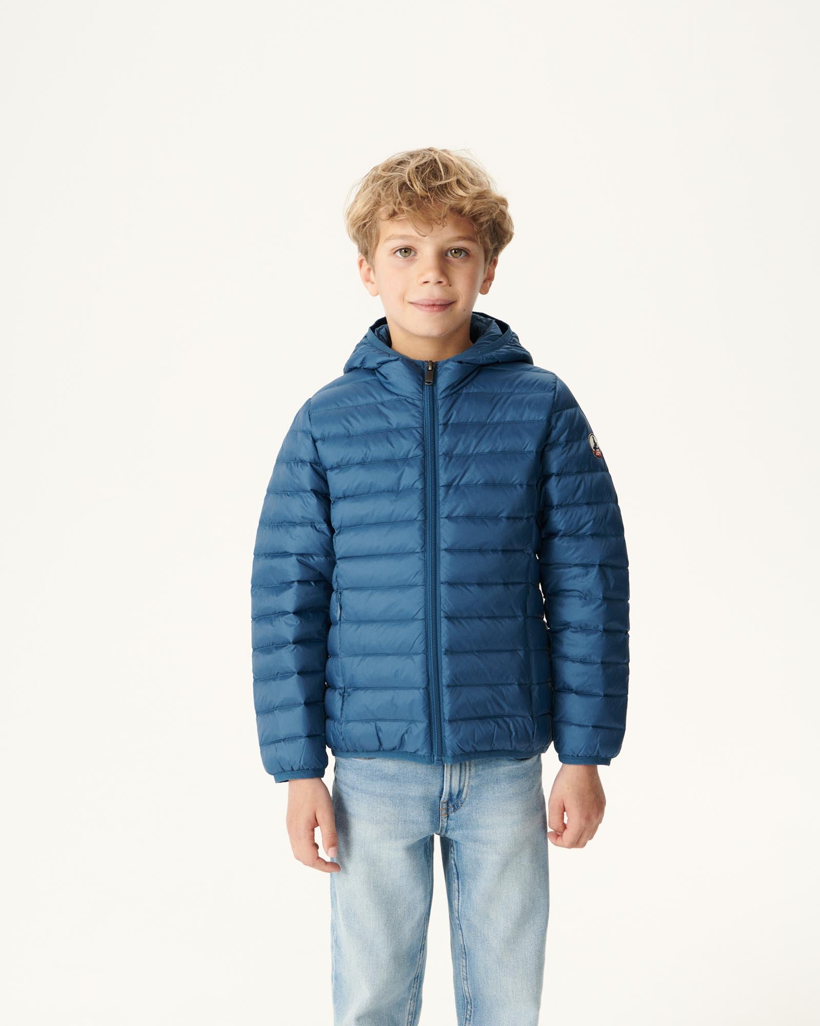 Doudoune légère à capuche enfant Bleu jeans Hugo