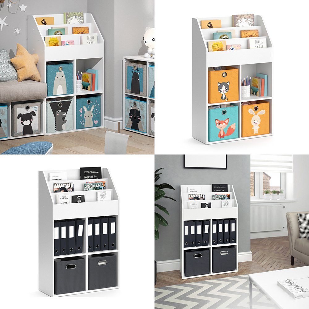 Vicco Bücherregal Kinderregal Aufbewahrungsregal LUIGI groß Weiß