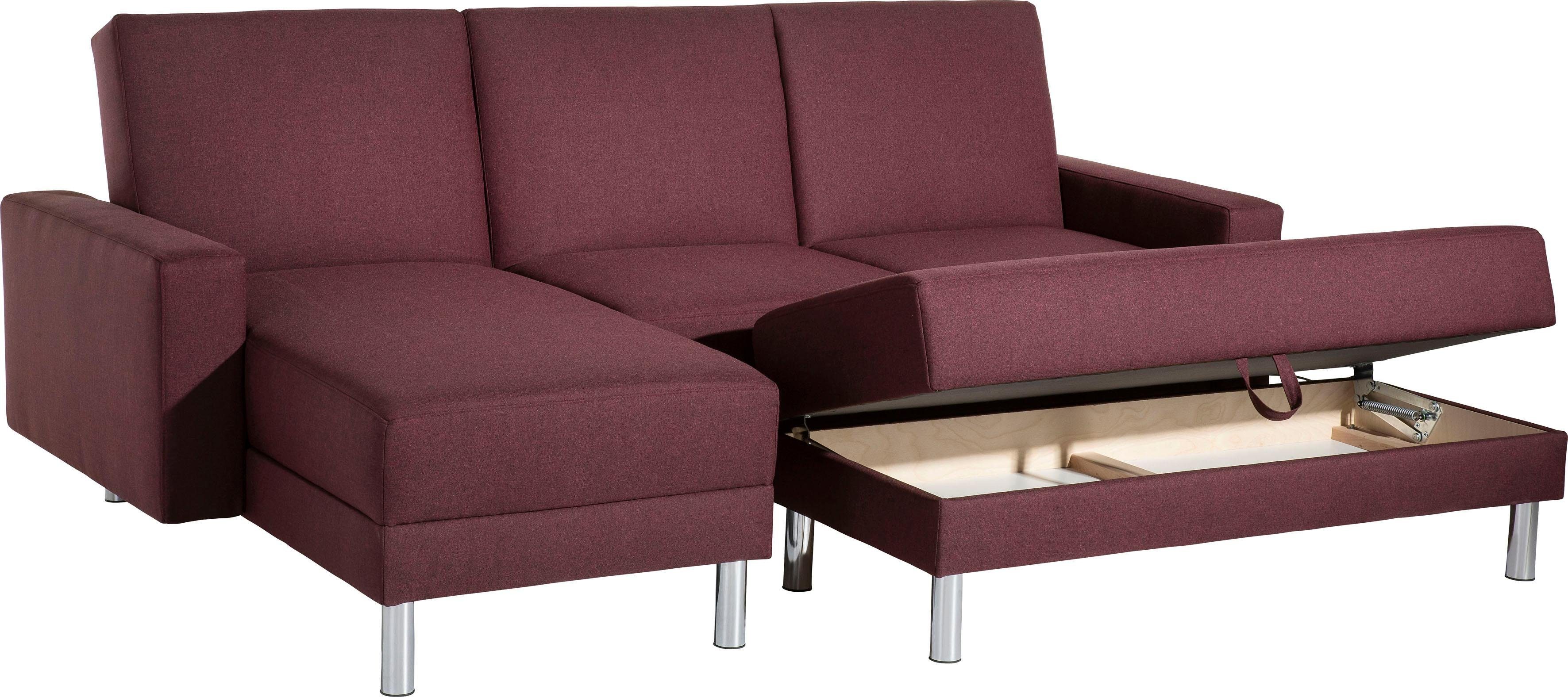Max Winzer® Schlafsofa Just Fresh, mit Rückenverstellung, inklusive Stauraumhocker