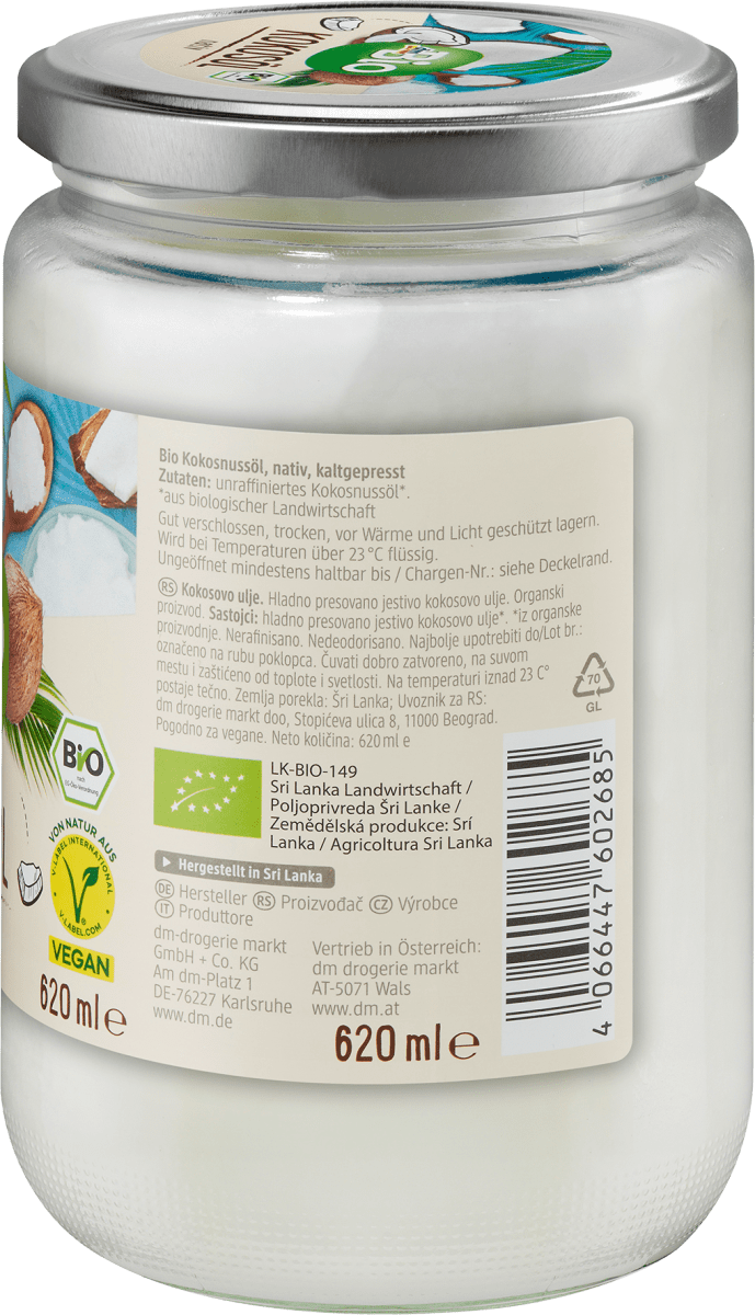 Kokosöl, nativ, 620 ml