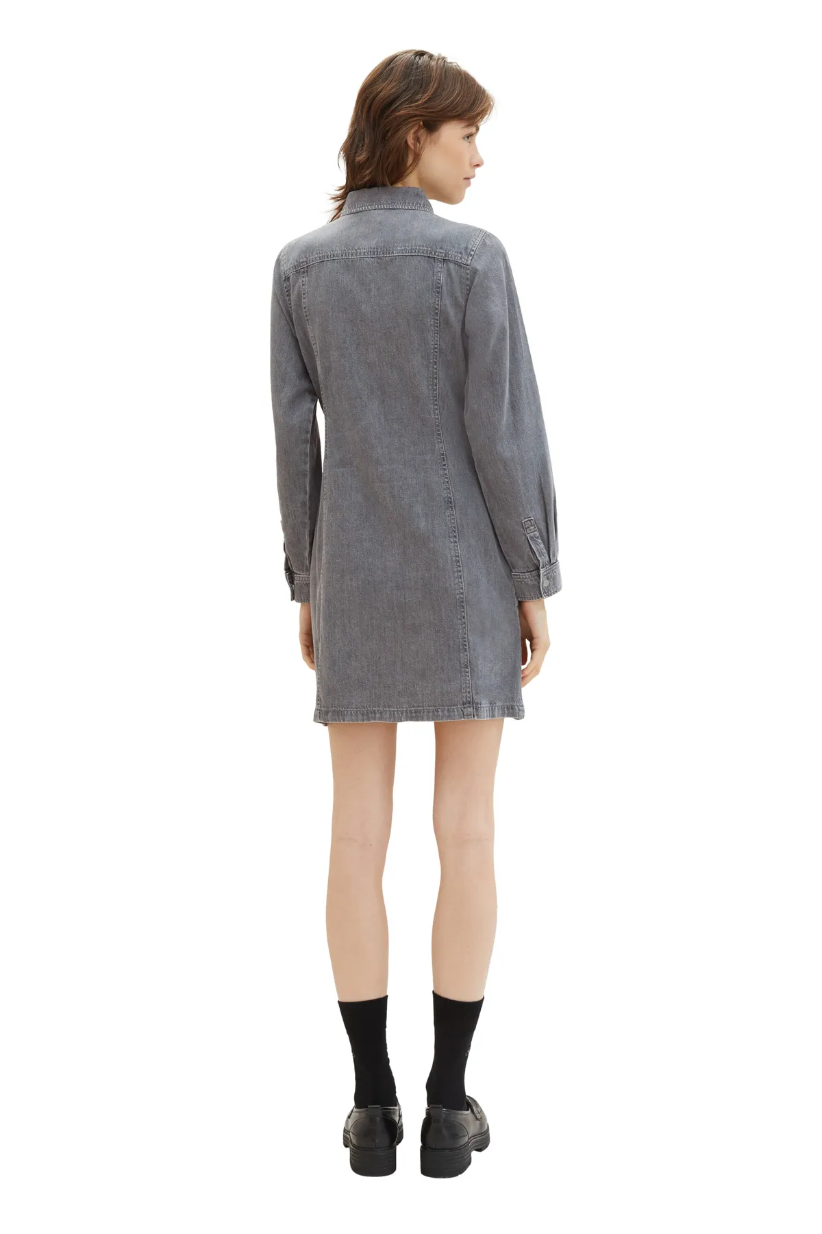 Tom Tailor Denim  Kleid Damen/Mädchen aus mittelsteingrauem Denim