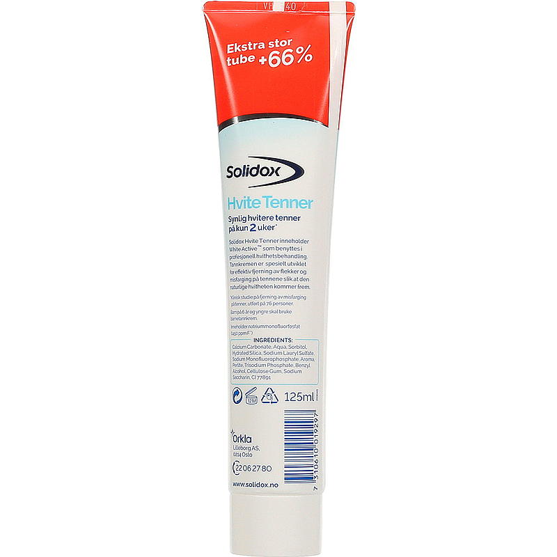 Solidox Tannkrem 125 ml Solidox Hvite tenner