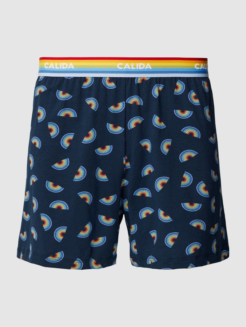 Boxershorts mit Allover-Muster in dunkelblau