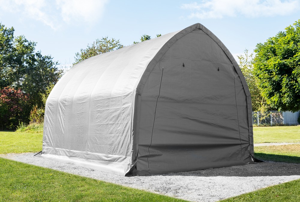 Green Yard Folien Gerätehaus/-Garage, ca. 390 x 610 x 370 cm - Grau