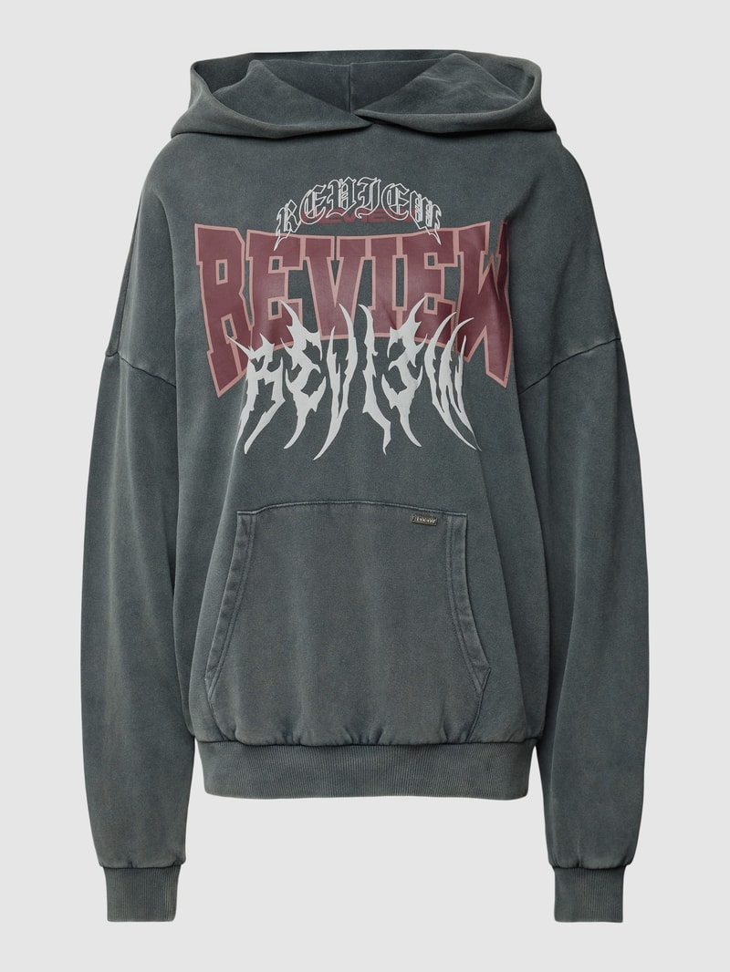 Oversized Hoodie mit überschnittenen Schultern in anthrazit