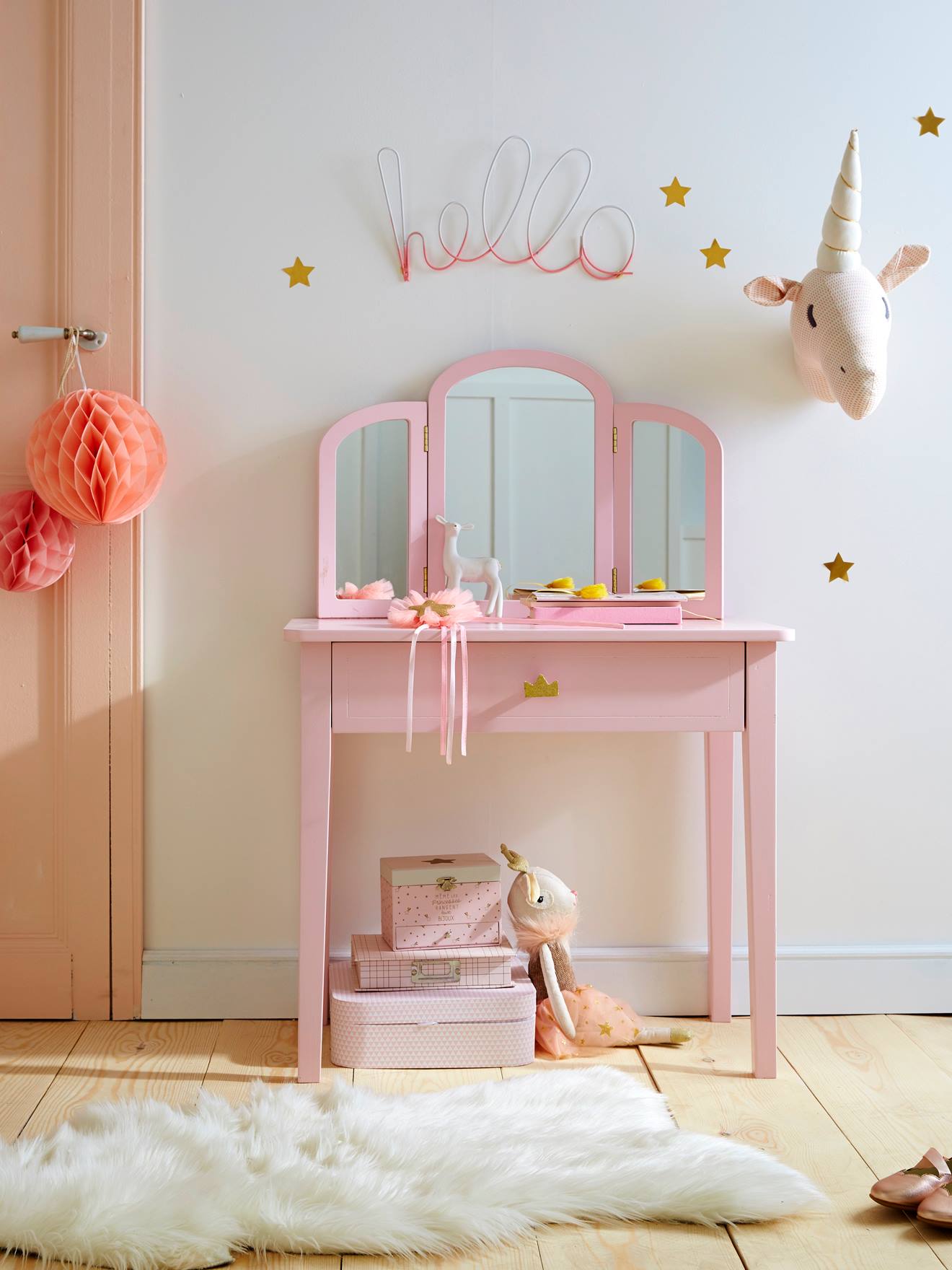 Petite coiffeuse Princesse rose
