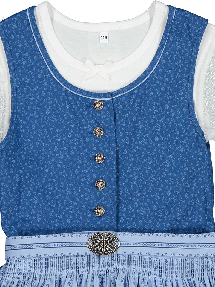 Turi Landhaus Dirndl in Blau/ Hellblau günstig kaufen