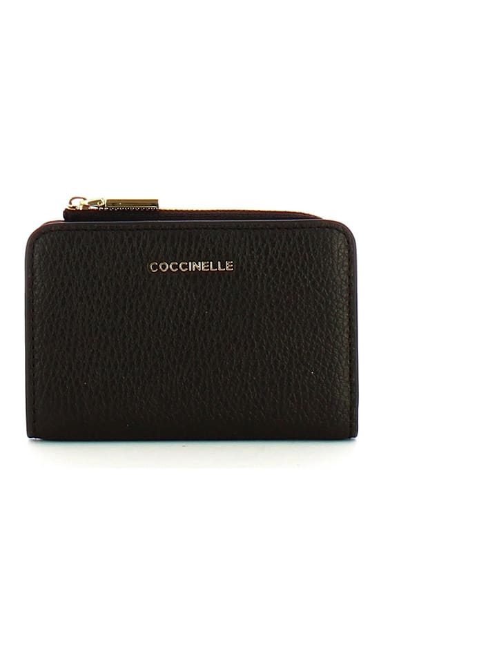 COCCINELLE Leder-Geldbörse in Schwarz - (B)13 x (H)8,5 x (T)4 cm günstig kaufen onesize