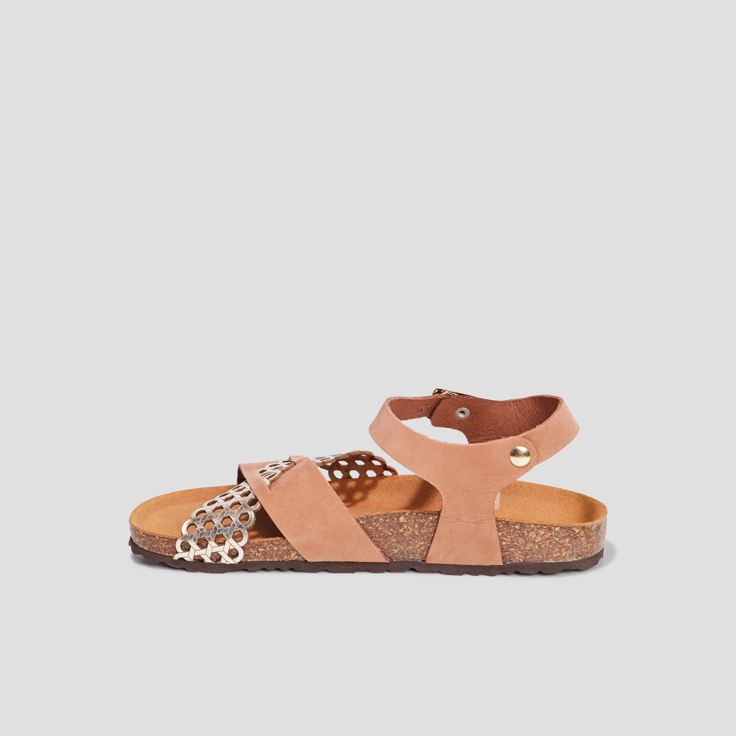 Sandales brides croisées en cuir Creeks marron femme | La Halle