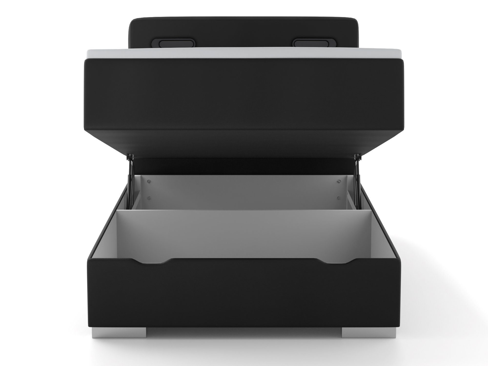 wonello Boxspringbett Modesto, inkl. LED-Beleuchtung, Bettkasten, 2x USB-Anschluss und Topper