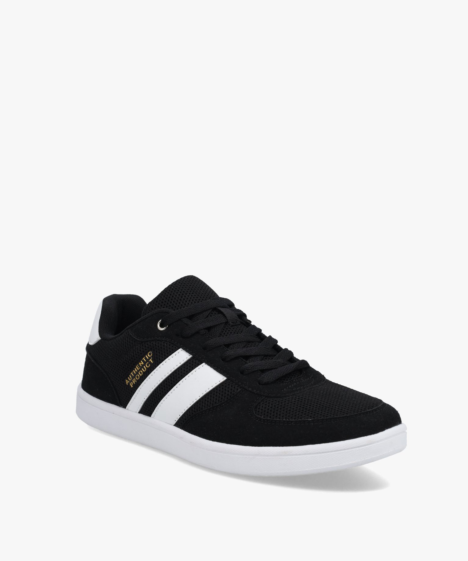 Baskets homme style casual bicolores à lacets noir | GEMO