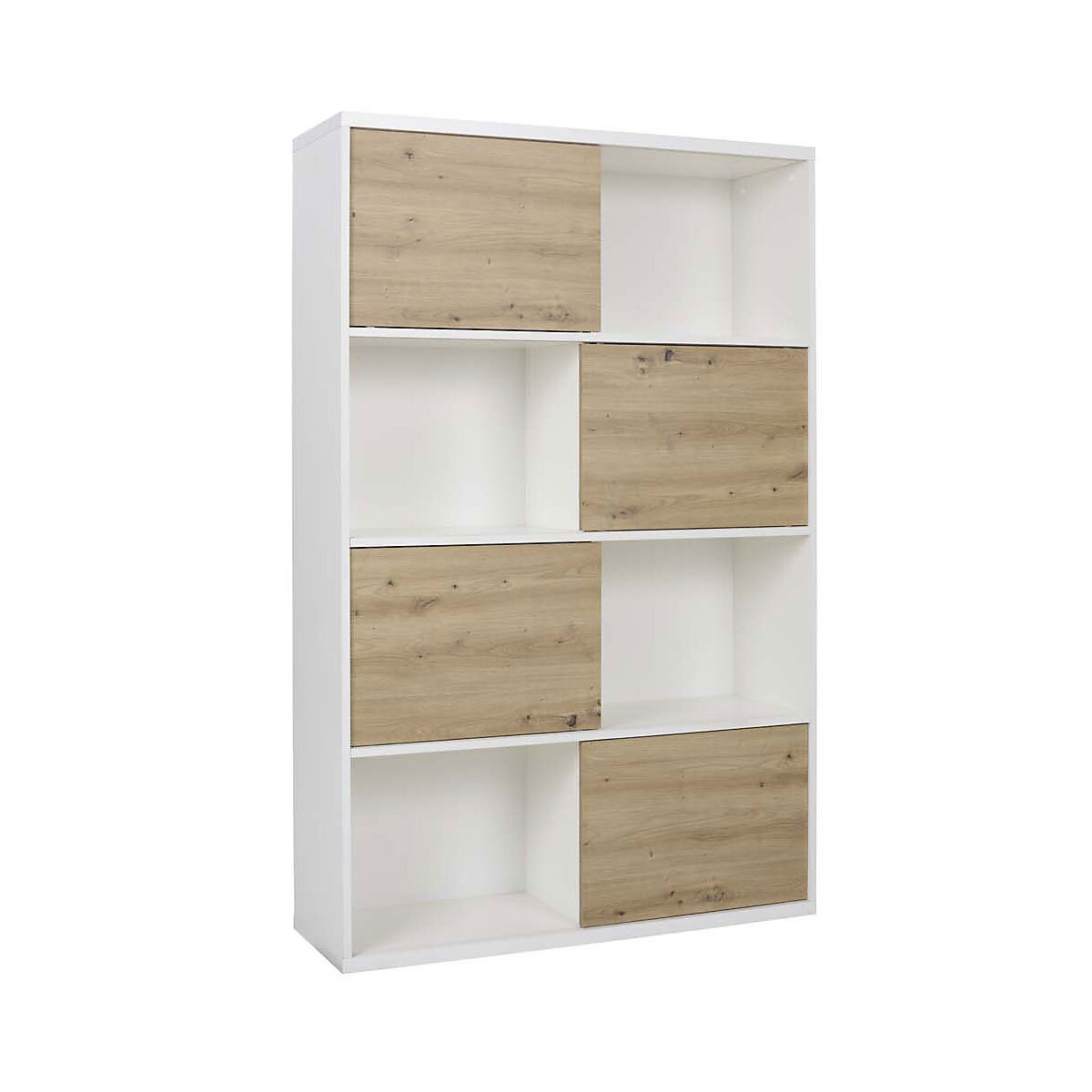 Bücherregal Regal Kora 115x37x179cm weiß Artisan Eiche