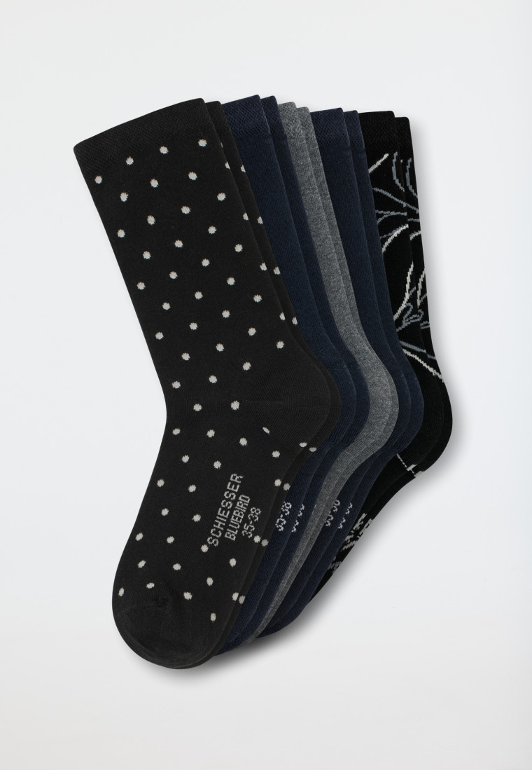 Damensocken 5er-Pack stay fresh uni/gemustert mehfarbig - Bluebird
