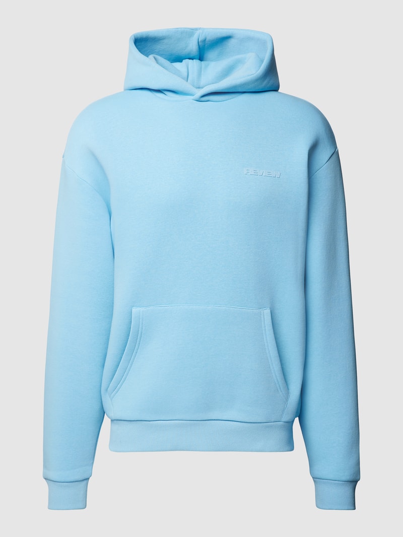 Hoodie mit Label-Print in hellblau