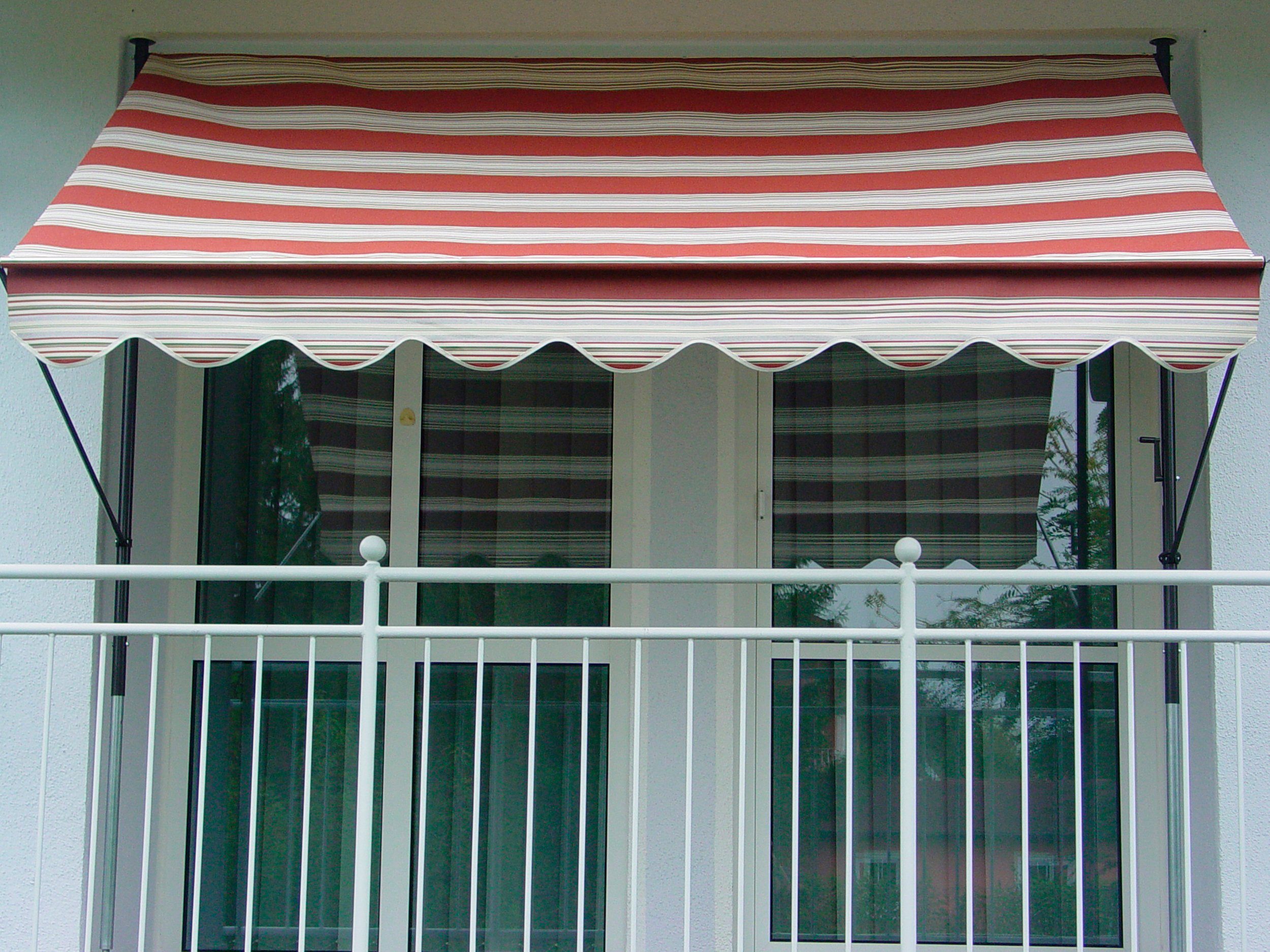 Angerer Freizeitmöbel Klemmmarkise rot/beige, Ausfall: 150 cm, versch. Breiten